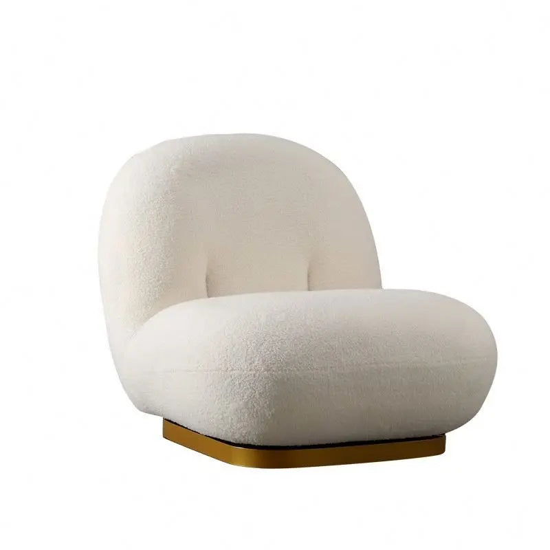 Cute Design Sherpa Fabric Luxury Accent Chair Single Rotatable Swivel Leisure Seat for Living Room Lounge Bedroom Home Hotels