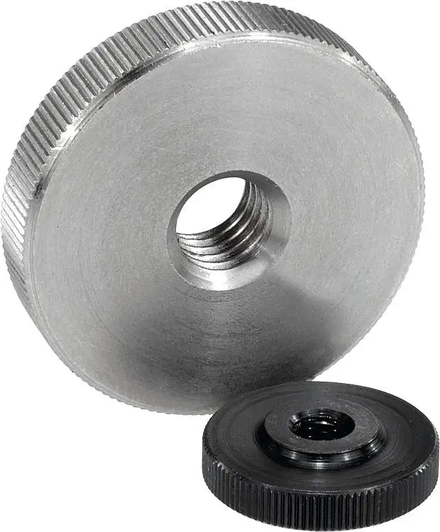 DIN 467 Stainless Steel Aluminum Brass Flat Round Knurled Thin Low Step Nut