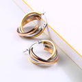 Anqiya Latest Fashion Product Different Colored Hoop Earring High Polished Charm Three Color Steel Korean Hoop Earrings