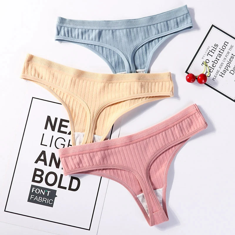 Wholesale Women's Pure Waist Spandex Underwear Thong Girls One Piece Bowknot g String t - Back Panties