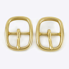 Meetee LCH-129 25mm Rounded Pin Belt Buckles for Jeans Fashionable Solid Brass Leather Belt Buckle