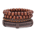 Men's New Fashion Multi-layer Woven Bracelet Set Personalized Simple Beaded Charm Jewelry