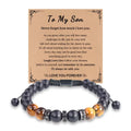 8mm Natural Tiger's Eye Stone Beaded Bracelet for Men Boys and Husband Perfect Gift for Birthday Christmas and Father's Day