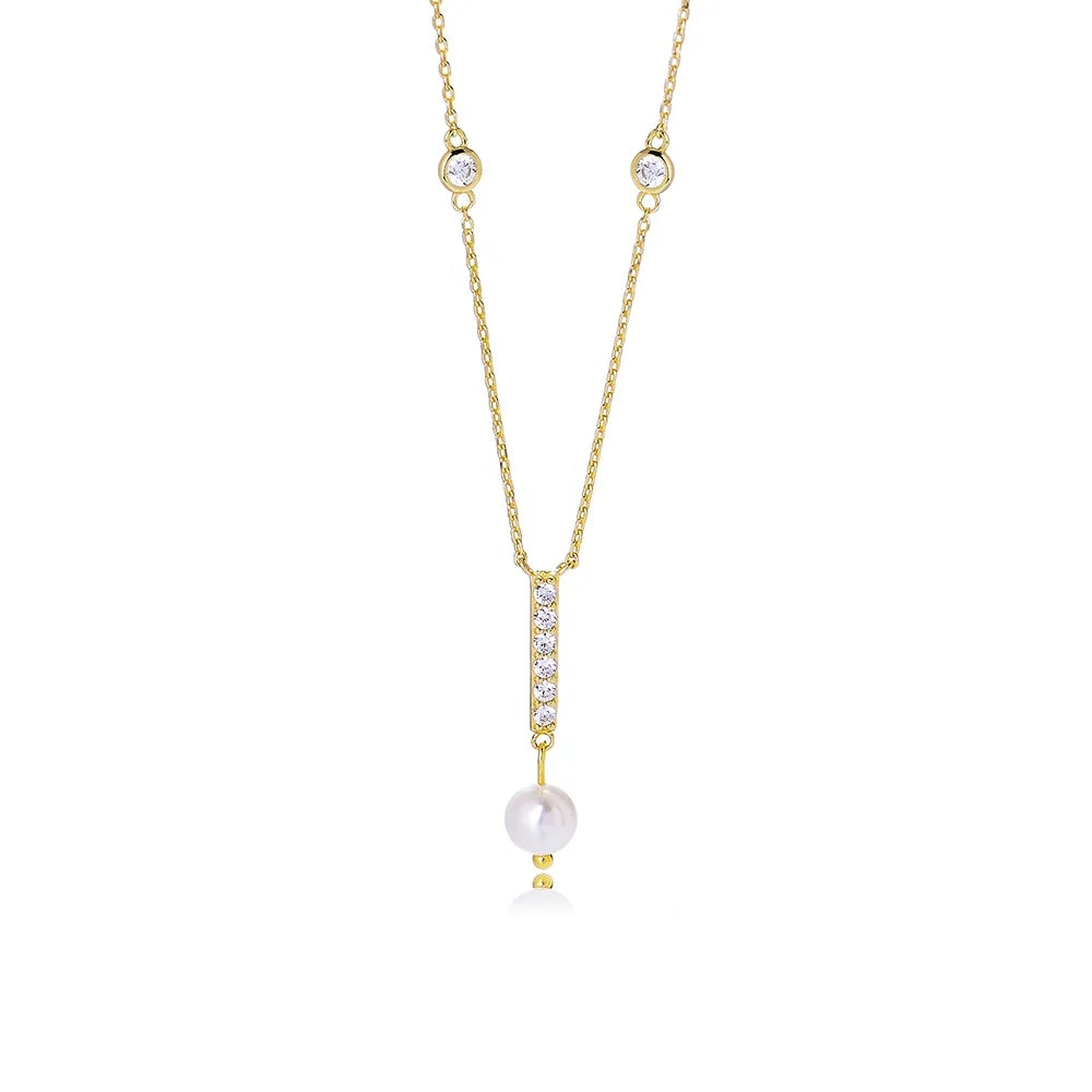 KN2332 Lariat Necklacescar Seat Cushion Coveredding Necklace Bridal E Bridal Trenpeugeotel Chain Shell Pearl Zircon Long Bar