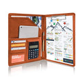 Customized Office A4 PU Leather Organizer File Padfolio Document Folders with Clipboard