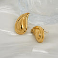2024 Dazan New 18k Gold Plated Hypoallergenic Stainless Steel Vintage Minimalist Teardrop Emboss Earrings for Girlfriend Gigt