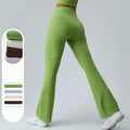 SHINBENE 31" High Waist Yoga Pants Ribbed No Front Seam Hip Lift Flare Pants Gym Leggings for Women