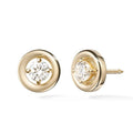 Milskye Female Simple Cz Jewelry S925 14k Gold Circle Hollow Stud Earrings