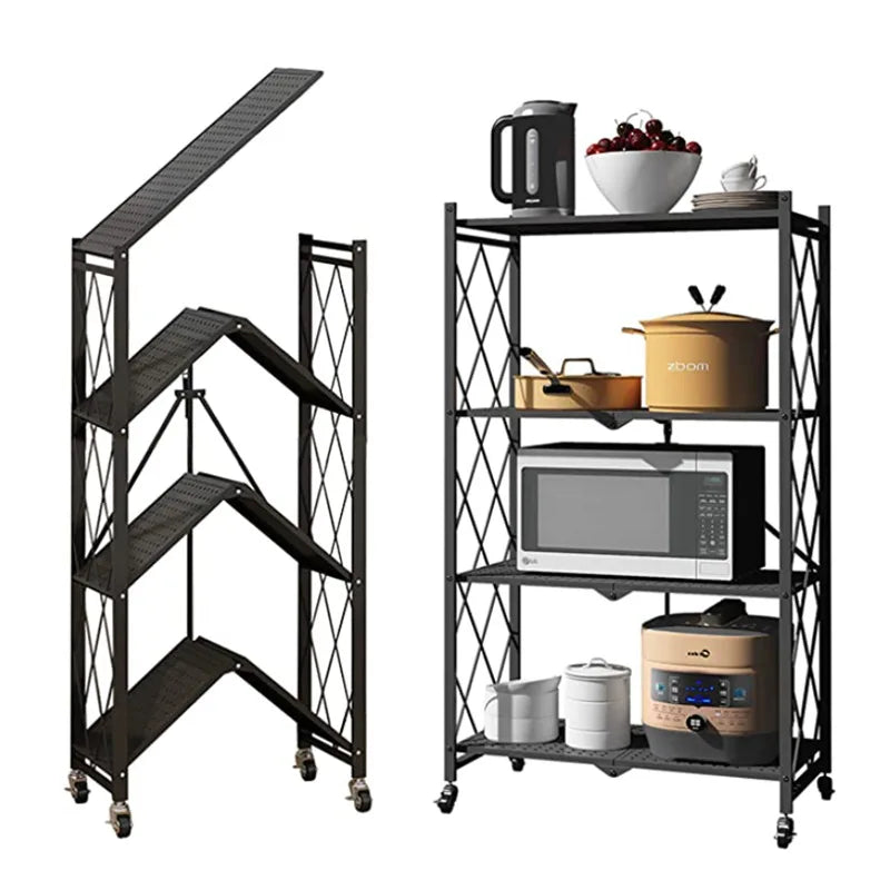 Multi-layer Kitchen Storage Rack Movable Balcony Living Room Organizer Storage Shelf for Household Vegetable Basket Rack