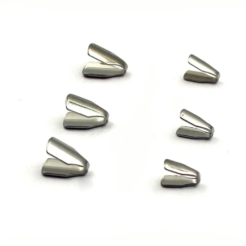 Jewelry Making Accessories Stainless Steel Clasp Clip for Flat Snakeskin Leather Rope Cord Edge Buckle Jewelry Findings