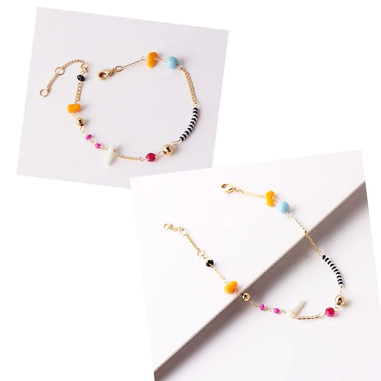 Wholesale Latest Design China Manufacturer Charm Custom Design High Sense Brass Colorful Beaded Stone Bracelet for Women