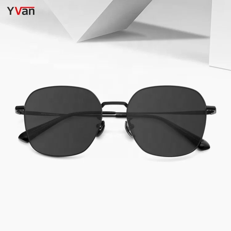 2024 New Unisex Black Titanium Polarized Sunglasses Gold Frame Square Style Personalizadas Gafas De Sol for Women