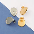 Factory Direct Sale Stainless Steel Ear Stud Base Jewelry Accessories DIY Droplet Shape Ear Studs Earring Jewelry Charm