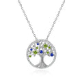 Sterling Silver Pendant Christmas Gifts Women Family Tree of Life Pendant Necklace Dainty Jewelry