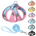 Adjustable Reflective Safety Dog Pet Leash and Harness Set Pet Cat Breathable Mesh Harness Choke Free