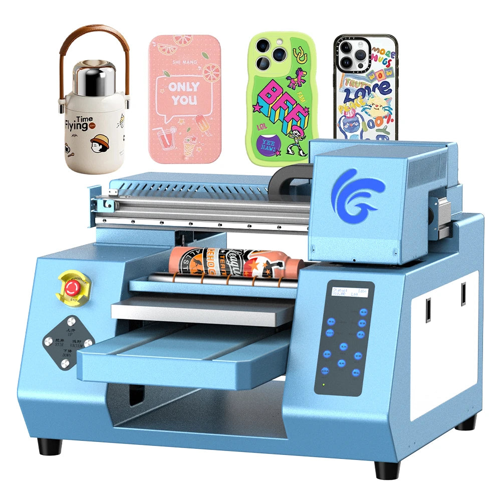 A3 UV 3047 Pro Inkjet Printers with White Ink Mixing A3 UV Printer with Double Head with Vanish DTF Flatbed Printer MegaBDM
