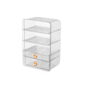 Sesame Desktop Cosmetics Storage Cabinet Dresser Cosmetic Organizer PET Plastic Drawer Type Cabinet With Detachable Panels