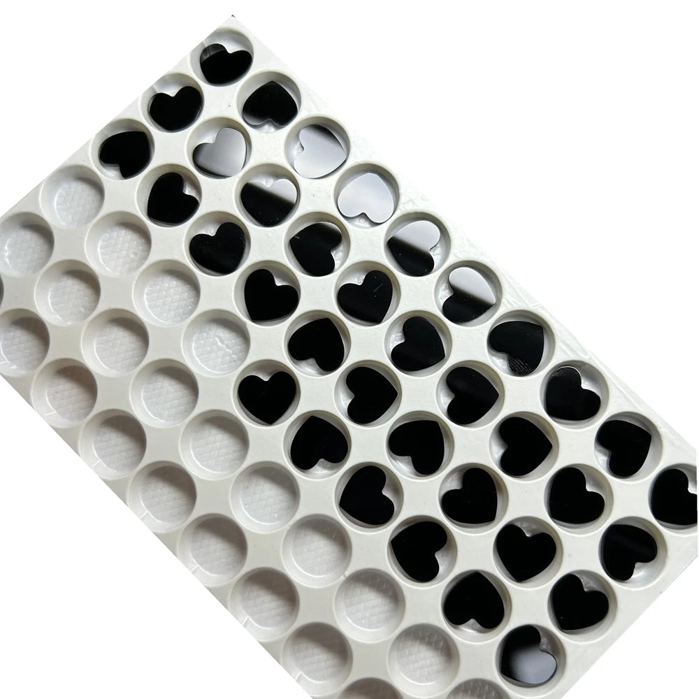 HQ GEMS Hand Make Hight Quality Double Flat Heart Cut 10x9mm Black Onyx Stone