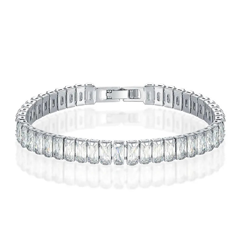 SC Concise Style Diamond Bracelet Silvery Plated Tennis Bracelets Bracelet for Women