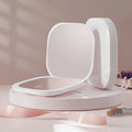 Hot Sale Portable Rechargeable Magnification Compact Makeup Mirror with LED Lights Pocket Traveling Hand Led Makeup Small Mirror