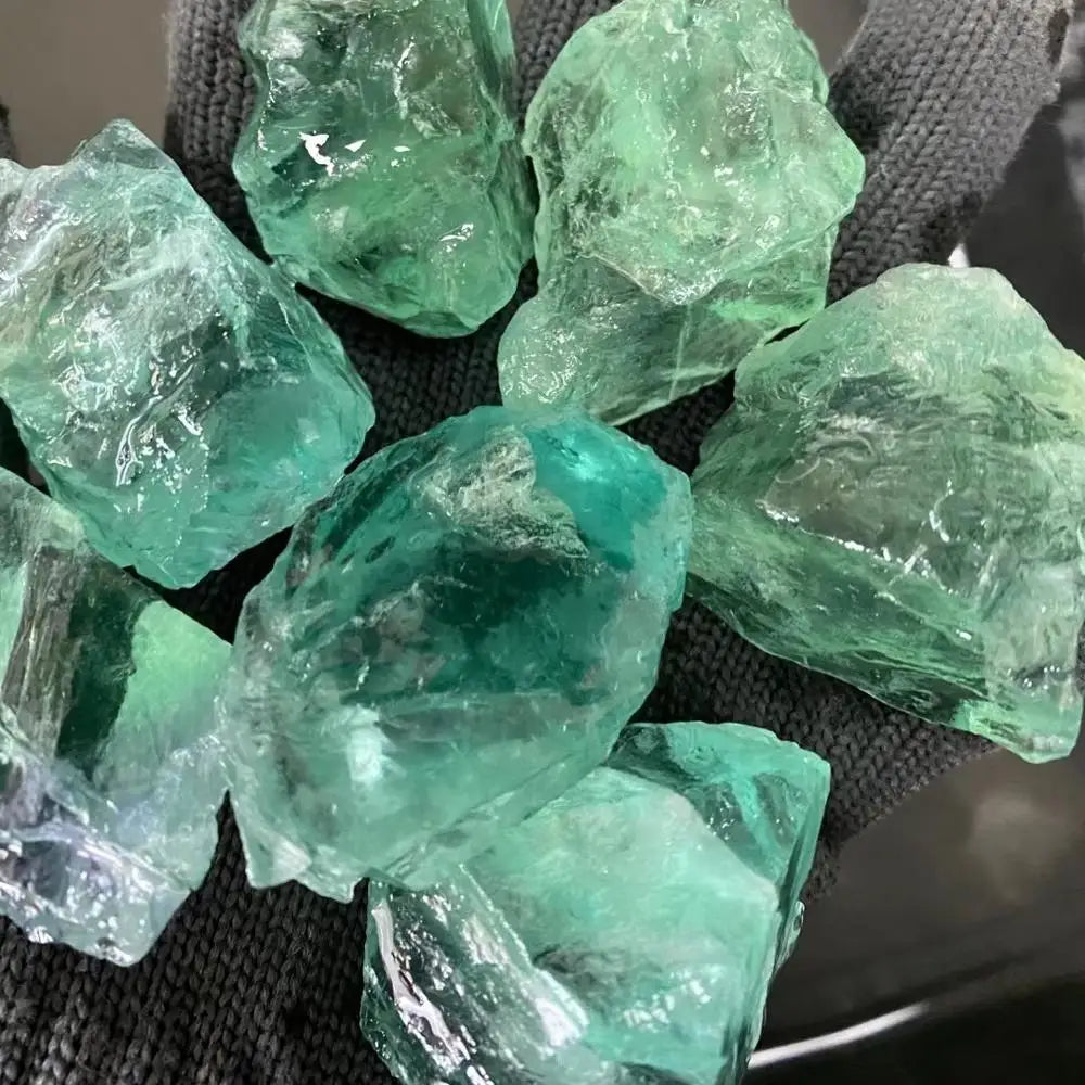 Top Quality Raw Healing Crystal Stone Clear Green Blue Fluorite Rough Stone Specimen