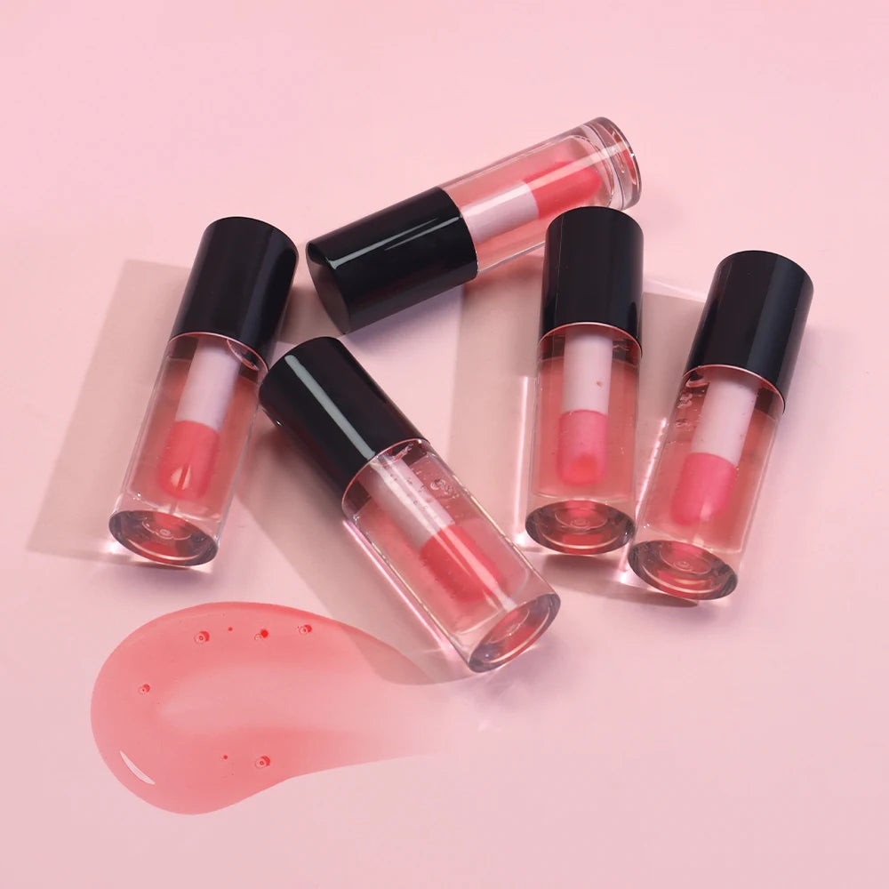 Cruelty Free Fruit Color Changing Lip Oil Vendor Private Label Moisturizing Organic Vegan Big Brush Clear Lip Oil Tint Glow