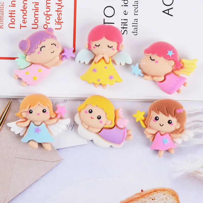 Hot Sales Artificial Colorful Angel Shape Resin Cabochons Europe DIY Accessories