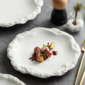 Creative Stone Pattern Ceramic Plate Ins Style Irregular White Shallow Plate