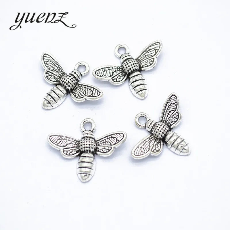 YuenZ Antique Silver Color Bee Charms Pendant Fit Diy Bracelet Necklace Jewelry Accessories 19*16mm D287