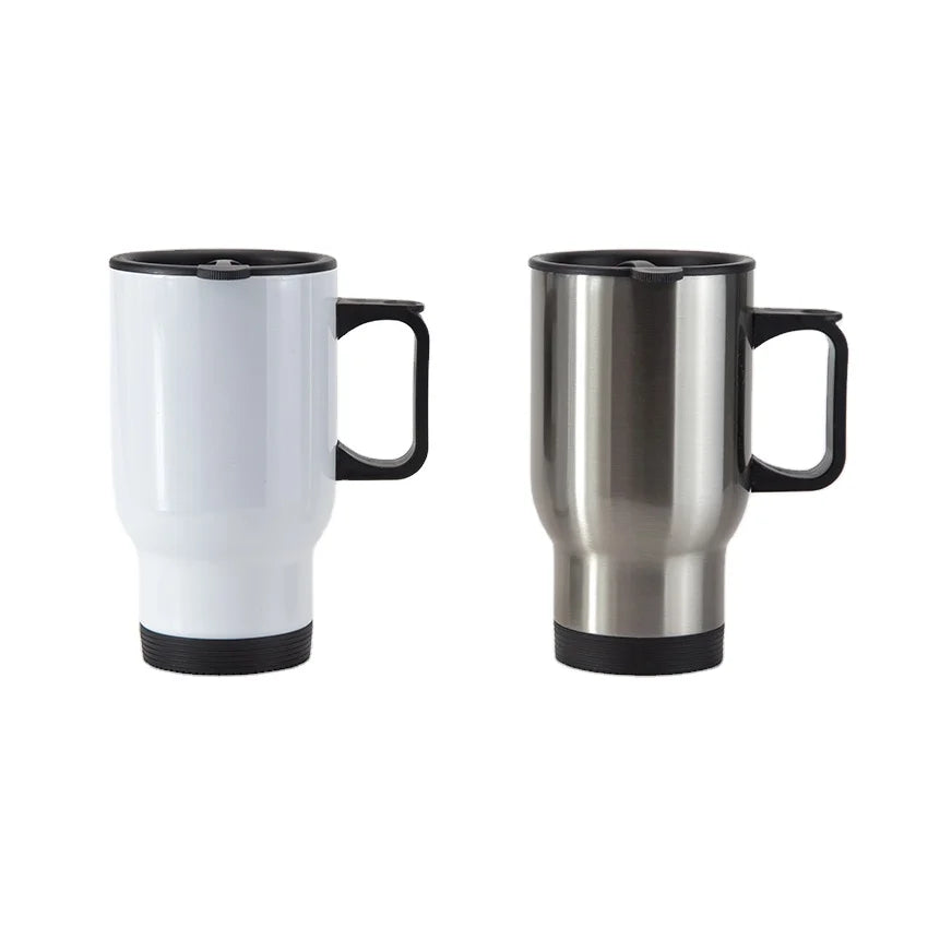 Stainless Steel Regular Heating Mug With Cover Double Wall Sublimation Car Mugs Tumbler Travel with Lid