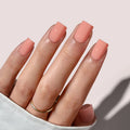 BTArtbox Short Square Artificial False Fake Nails Wholesale Plain Solid Color Spring Summer Soft Gel Orange Press on Nails Kit