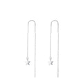 Fashion Fine Jewelry Wholesale Star Earrings 925 Sterling Silver Rhodium Plated Long Tassel Earrings