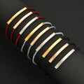 Adjustable Stainless Steel Bracelet Woven Red Rope Engraved Blank Bar Gold Silver Jewelry Fashion Charm Bracelets for Women Men