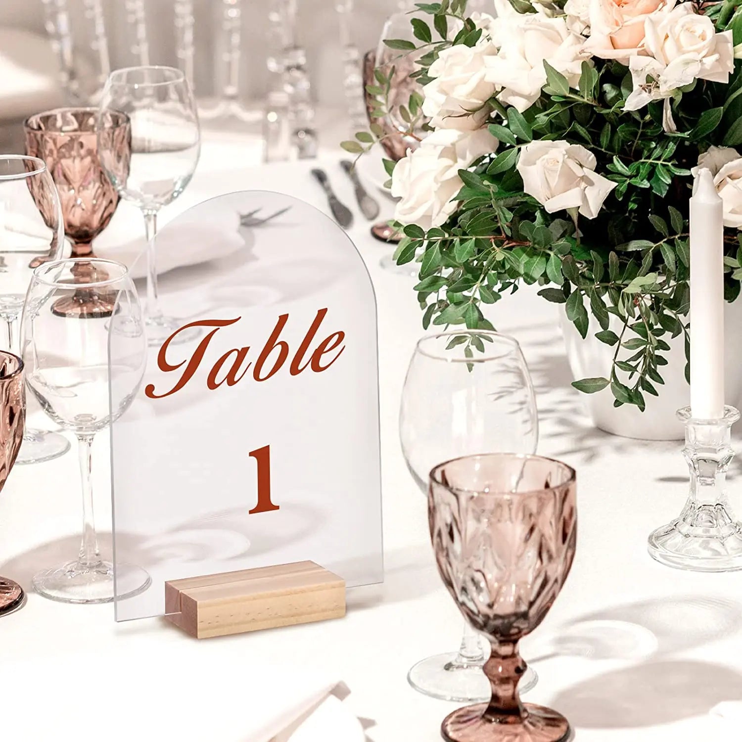 Custom Luxury Wedding Centerpieces Party Supplies Place Cards Clear Blank Sheets DIY Acrylic Table Numbers Holder Sign