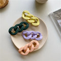 New Design Matte Candy Colour Resin Chain Hair Clip for Women Girls Hair Accessories