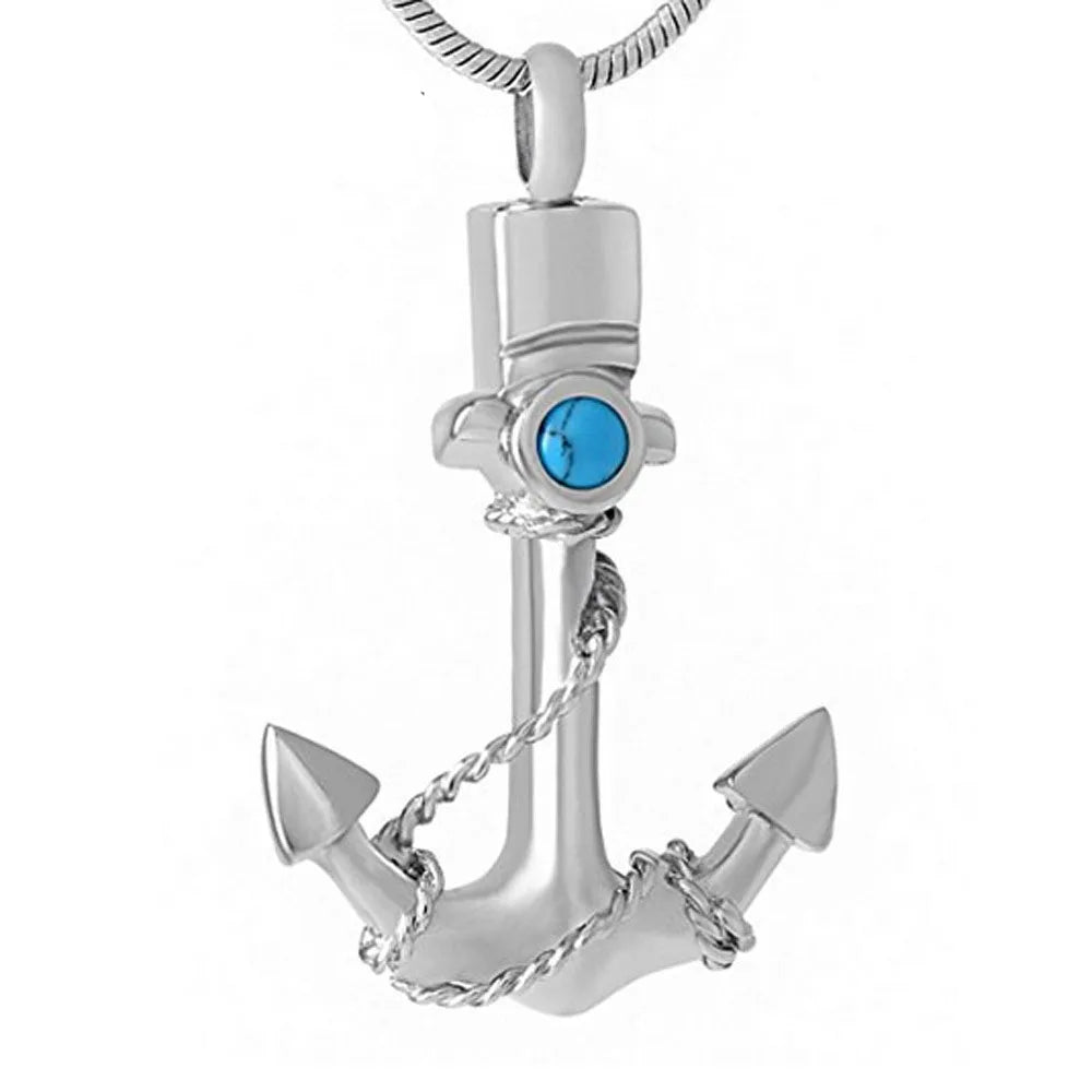 Love Design Sweater Chain Prayer Keepsake Locket Stainless Steel Cremation Necklace Anchor Cross Urn Pendant for Funeral Jewelry