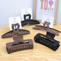 Premium Black Frosted Large Hair Claw Clip Set Wholesale Elegant Plastic Temperament Card for Letter m Fashion
