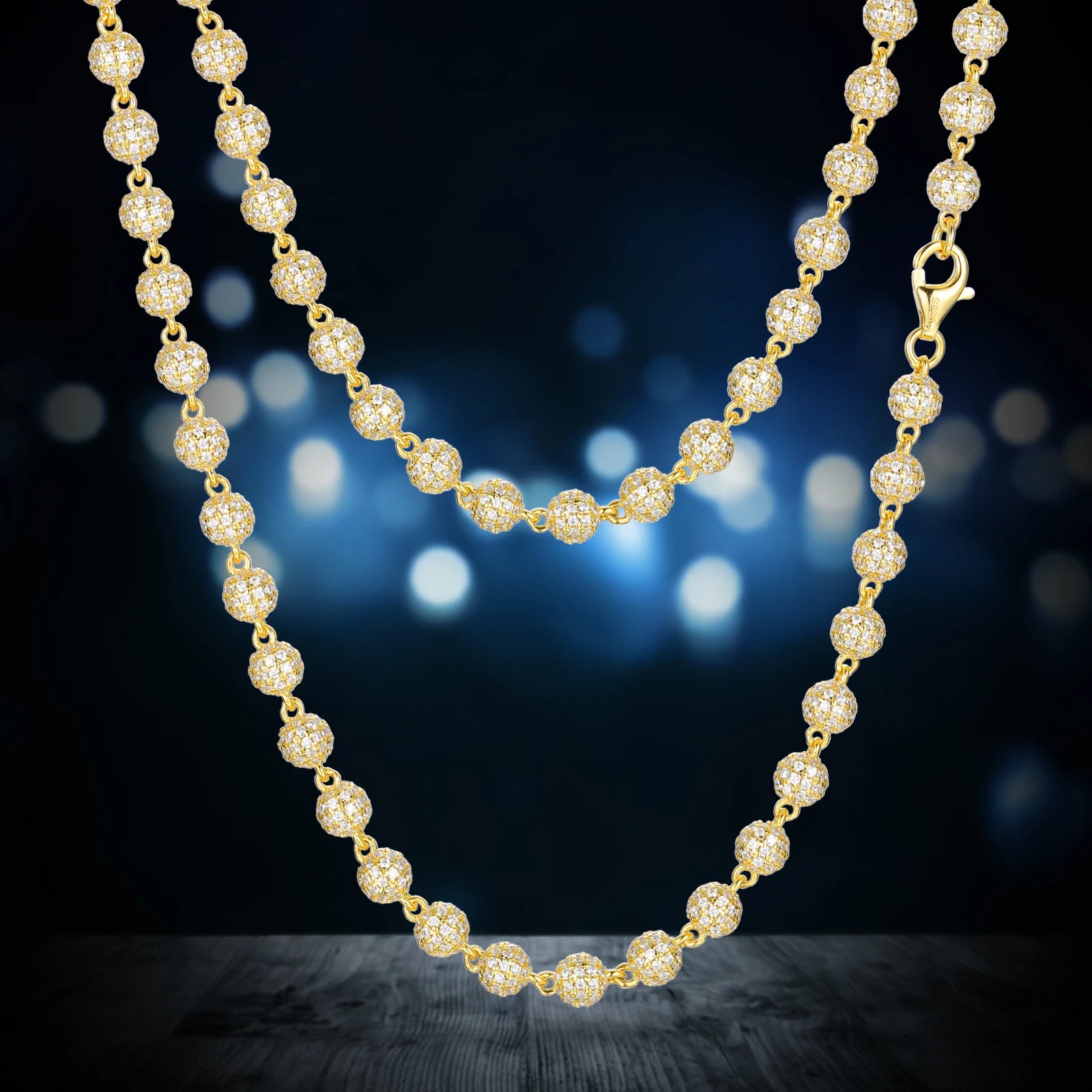 New Hip Hop Jewelry Rapper's 5mm 7mm 10mm 925 Sterling Silver VVS Moissanite Diamond Iced Out Bead Link Chain Necklace for Men