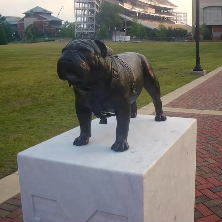 High Quality Modern City Outdoor Garden Decoration Bronze Bulldog Statue Brass Sculpture Customizable Casting Metal
