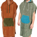 Adult Cotton Poncho Towels Custom Hooded Towel Poncho with Pockets Super Absorbent Beach Changing Robe