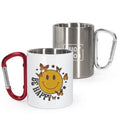200ml 300ml Sports Cups with Colorful  Foldable Self-Lock Carabiner Handle  Stainless Steel  Traveling Tumbler