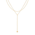 Wholesale Women's Double-Layer Y Necklace European American Style Titanium Steel Ball Drop Pendant Stainless Steel Jewelry