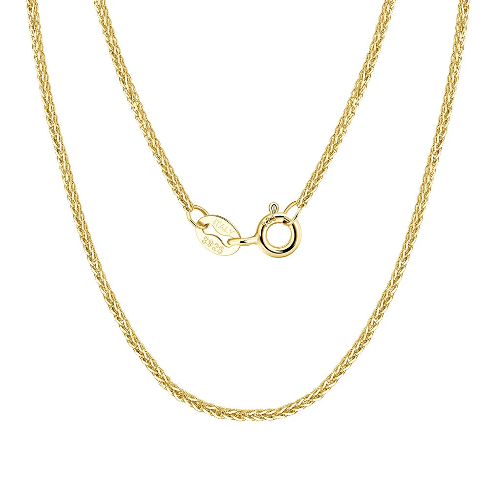 Hiphop Fine Style 925 Sterling Silver 14K 18K Gold Plated Italian Handmade 1.2 1.6mm  Chopin Custom Chain Necklace for Women