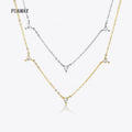 FUAMAY Women's Gold-Plated 925 Silver Trio Diamond Heart Choker Necklace Petite Chain with Zircon Main Stone for Weddings Gifts