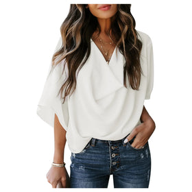 Women's Oversized Balloon Sleeve Blouse T-Shirt Sweater Elegant Floral Print Casual Pullover Embroidered Regular Fit Long Spring