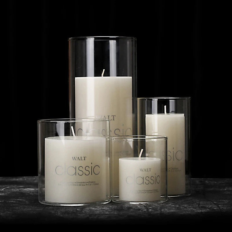 Creative Transparent Glass Votive Candle Holder with Lid for Bedroom Restaurant Decoration Aromatherapy Elegant Cup Design