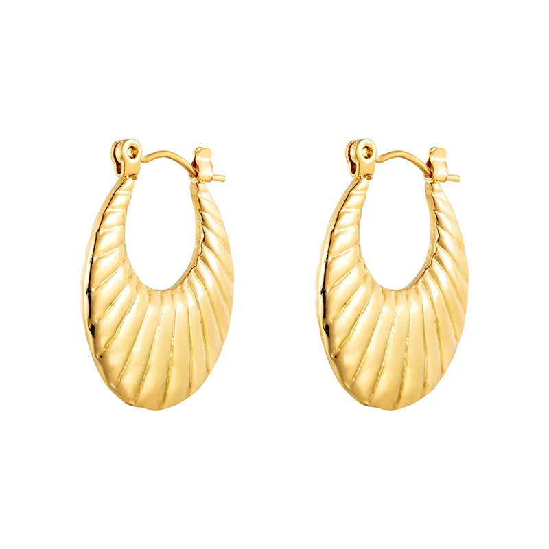 Large Drop Hypoallergenic Teardrop Chunky Waterdrop Teardrop Stainless Steel Earrings for Women Trendy Hoop Earring Dupes