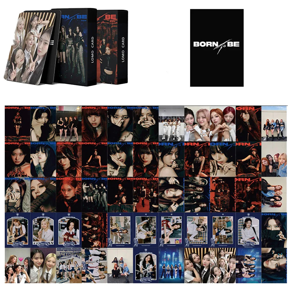 55Pcs KPOP ITZY Album Born to Be LOMO Card Boxed Double-Sided Postcard Yeji Lia Ryujin Yuna Chaeryeong Photocard Fans Collection