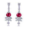 Kirin CZ Zircon Sterling Silver 925 Earrings Natural Ruby Gemstone Luxury Diamond Drop Design Cute for Weddings Parties Dubai