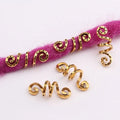 50 Pcs/lot Alloy Tube Dreadlock Clips Vintage Gold Silver Spiral Wig Bead Hair Ring Charms Accessories Girl Braid Beads for Hair MegaBDM